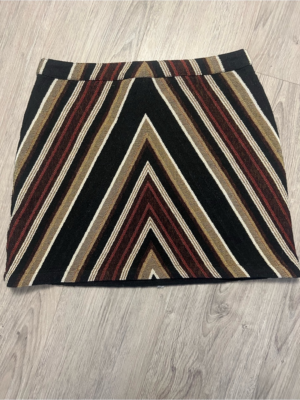 Topshop Striped Chevron Knit Mini Skirt
